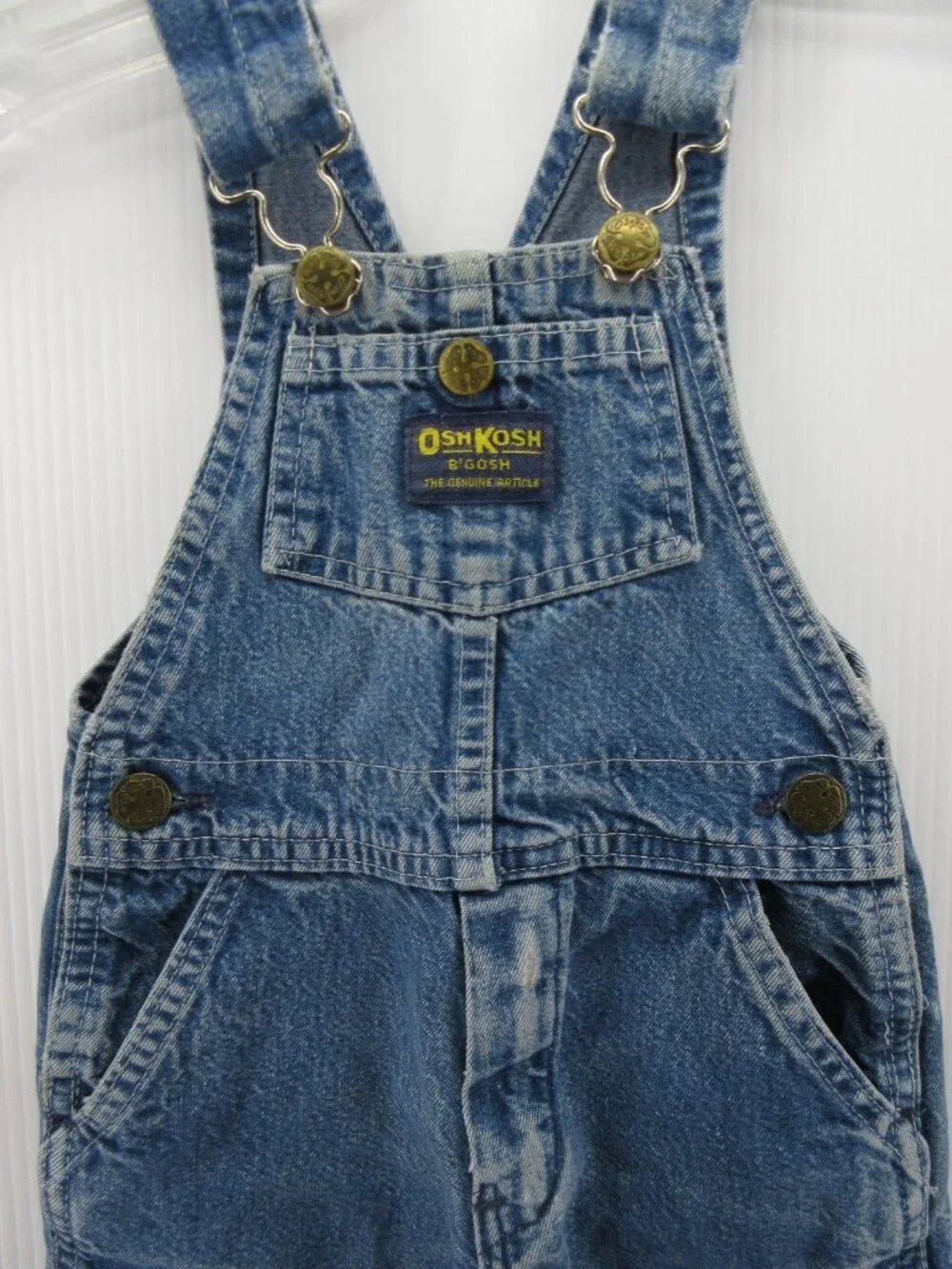 VINTAGE OshKosh Bgosh Overalls Toddler 2T Vestbak Bib Denim 80s 90s Kids *
